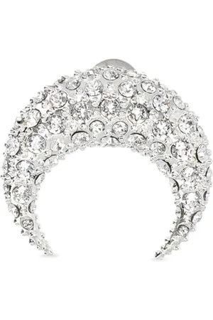 Marine Serre Pendiente Moon con apliques de strass