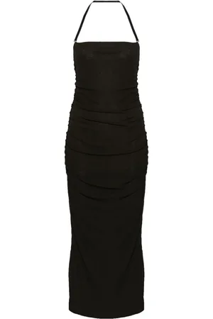 Nanushka Vestido midi con cuello halter
