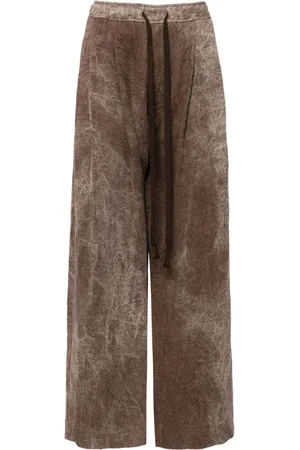 ZIGGY CHEN Pantalones con cordones y estampado lavado