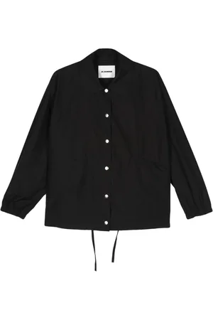 Jil Sander Sobrecamisa de algodón con logo estampado