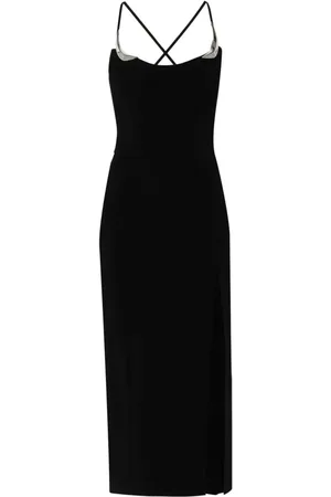 MUGLER Vestido midi con detalles metalizados