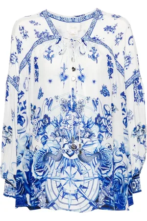 Camilla Blusa con estampado náutico