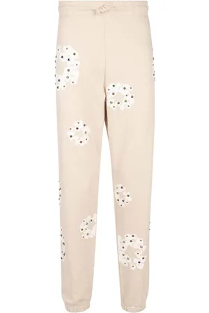 DENIM TEARS Pantalones de chándal con estampado Rhinestone Cotton Wreath
