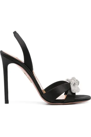 Aquazzura Sandalias Very Bow Tie Crystal con tacón de 105 mm