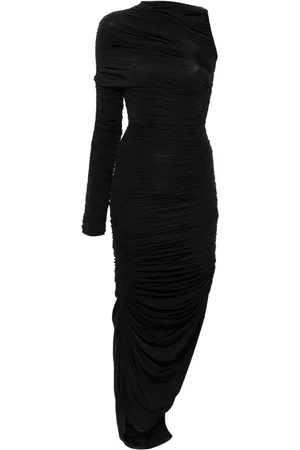 MUGLER Vestido asimétrico fruncido