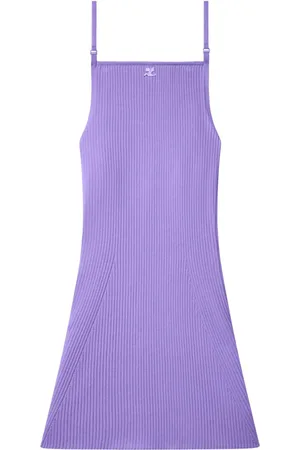 Courrèges Vestido corto de canalé