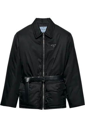 Prada Chaqueta con cinturón y logo triangular