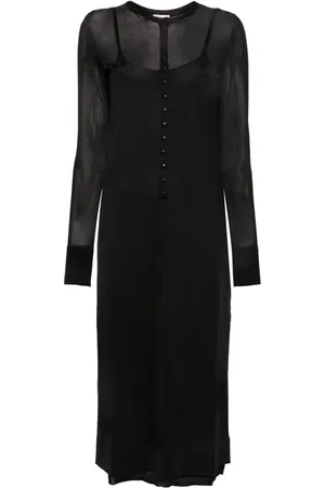 Khaite Vestido con doble capa traslúcido