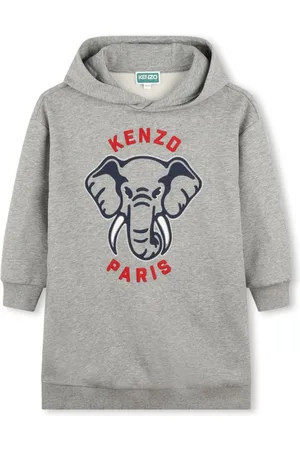 Kenzo Vestido con capucha y estampado Elephant