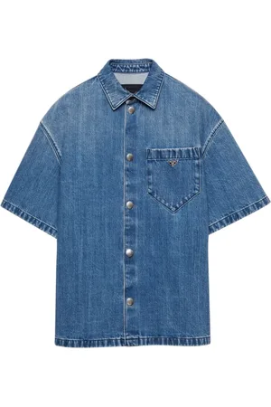 Prada Camisa vaquera con logo triangular