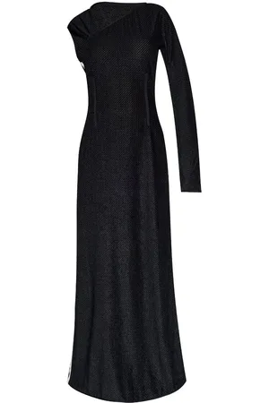 Y-3 Vestido largo con detalle de rayas