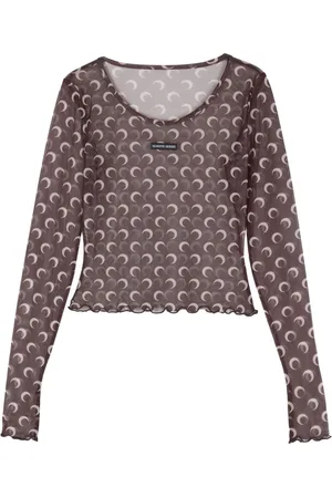 Marine Serre Top corto con estampado Moon