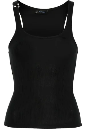 MUGLER Top sin mangas con perforaciones