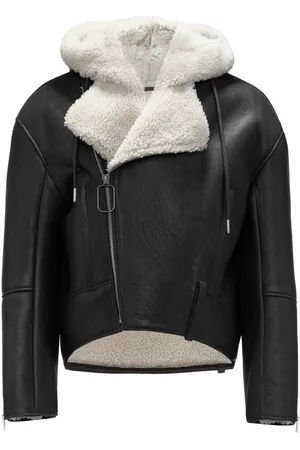 J.W.Anderson Chaqueta biker con ribete de pelo