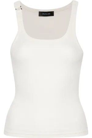 MUGLER Top sin mangas con perforaciones
