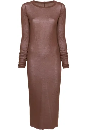 Rick Owens Vestido midi de canalé