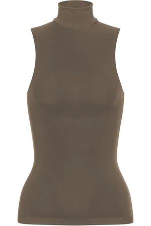 Serafini Top sin mangas con cuello vuelto