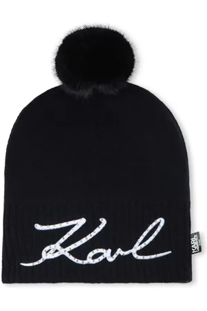 Karl Lagerfeld Gorro con logo de lentejuelas