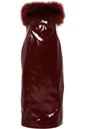 BLUMARINE Vestido midi con plumas