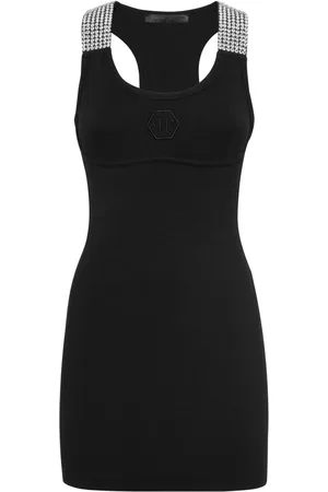Philipp Plein Vestido corto con apliques de cristal