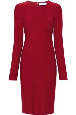 BLUMARINE Vestido midi con motivo de sujetador