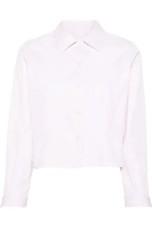 Thom Browne Camisa corta de popelina a rayas