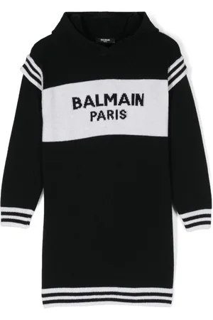 Balmain Vestido con logo en intarsia