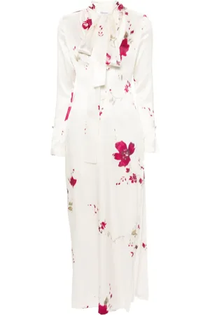BLUMARINE Vestido largo con rosas estampadas