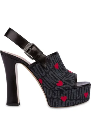 Moschino Sandalias con logo y tira trasera