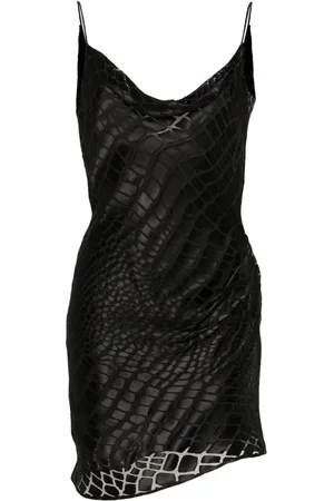 BLUMARINE Vestido corto con efecto de piel de cocodrilo