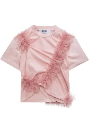 Msgm Camiseta fruncida con volantes