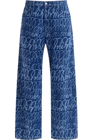 Marni Pantalones anchos con motivo Scribble
