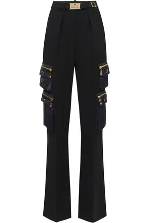 Elisabetta Franchi Pantalones rectos con cinturón