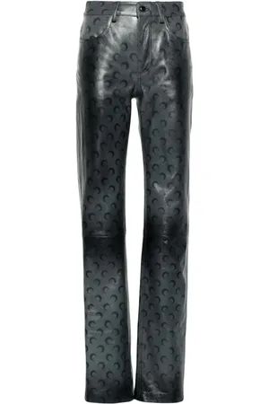Marine Serre Pantalones rectos Moonogram