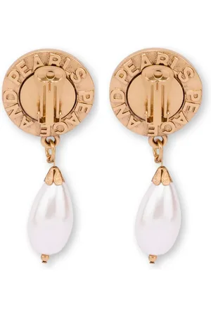 Moschino Pendientes con colgante Peace and Pearls