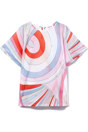 PUCCI Junior Vestido a capas con estampado Iride