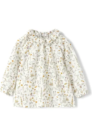 Il gufo Blusa con estampado floral y animal