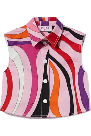 PUCCI Junior Camisa sin mangas con estampado Marmo