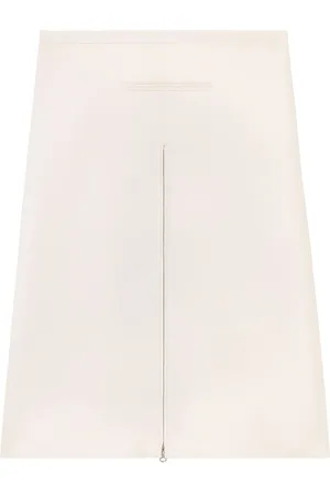 Courrèges Falda midi de sarga con cremallera