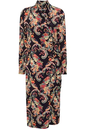 Etro Vestido midi con motivo de cachemira