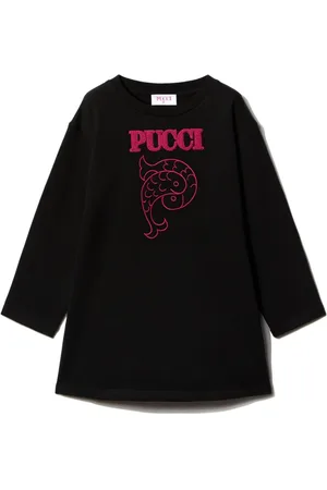 PUCCI Junior Vestido con logo bordado