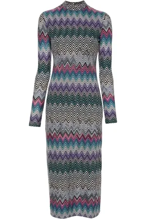 Missoni Vestido midi con tejido en zigzag