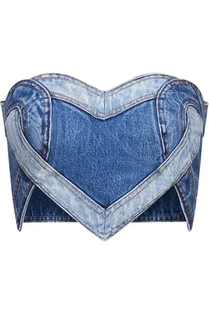AREA Bandeau vaquero con diseño patchwork