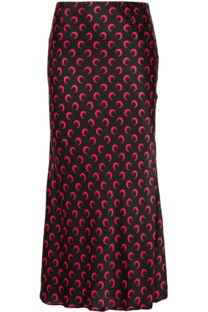 Marine Serre Falda midi con estampado de luna creciente