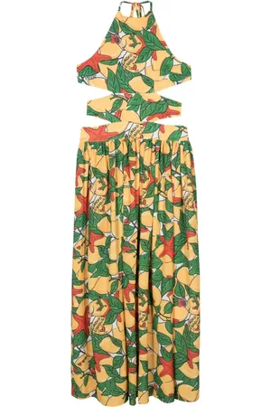 ALESSANDRO ENRIQUEZ Vestido largo con limón estampado