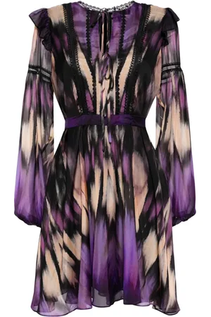 Marchesa Notte Vestido corto con motivo gráfico