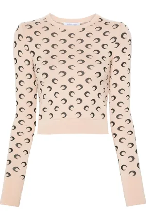 Marine Serre Jersey con motivo Crescent Moon en jacquard