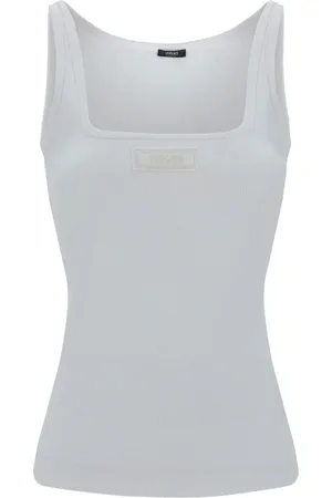VERSACE Top sin mangas de canalé 90s Logo