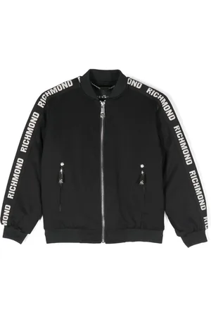 John Richmond Chaqueta bómber con logo en jacquard