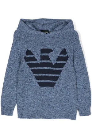 Emporio Armani Sudadera con capucha y águila en intarsia
